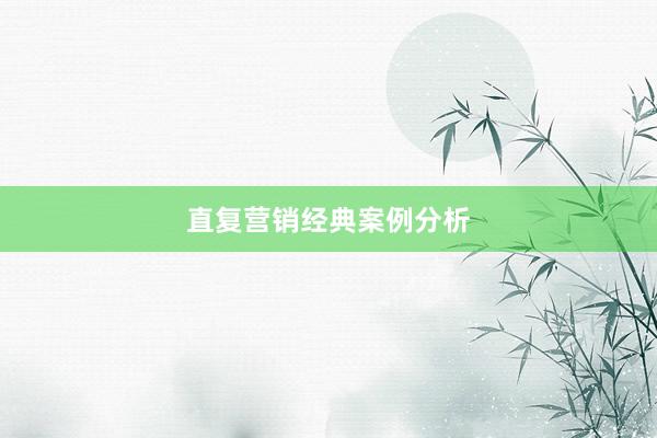 直复营销经典案例分析