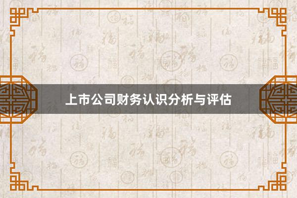 上市公司财务认识分析与评估